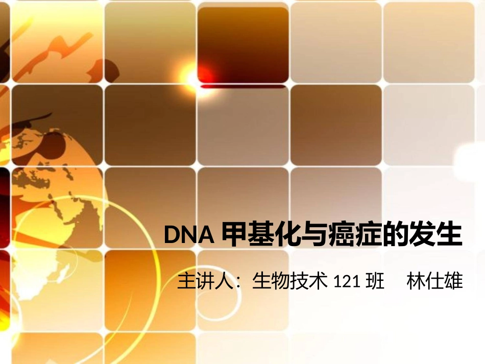 DNA甲基化与癌症的发生_第1页
