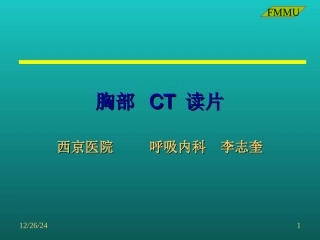 CT(胸部)读片(西京医院)