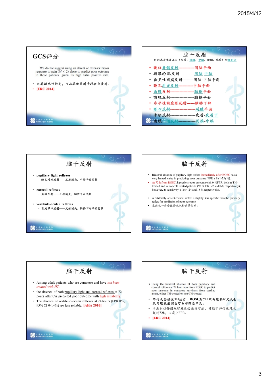 CPR后昏迷患者脑功能预后评估--苏州_第3页