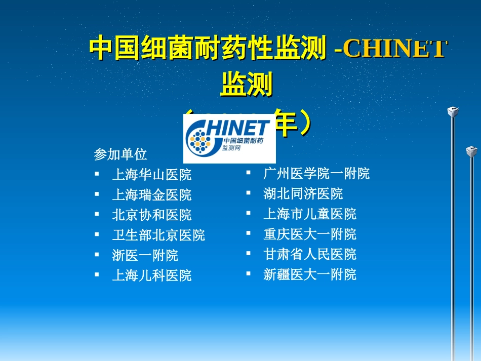 CHINET监测网各医院菌株数_第1页