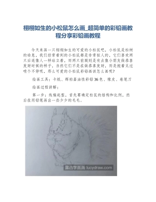 栩栩如生的小松鼠怎么画_超简单的彩铅画教程分享彩铅画教程