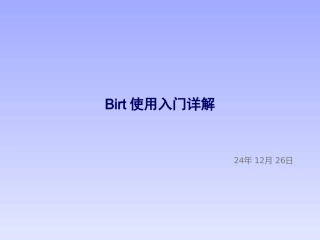 Birt开发入门教程