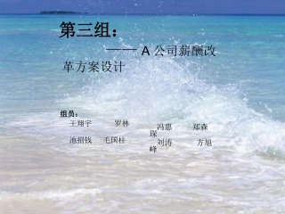 A公司薪酬改革方案设计