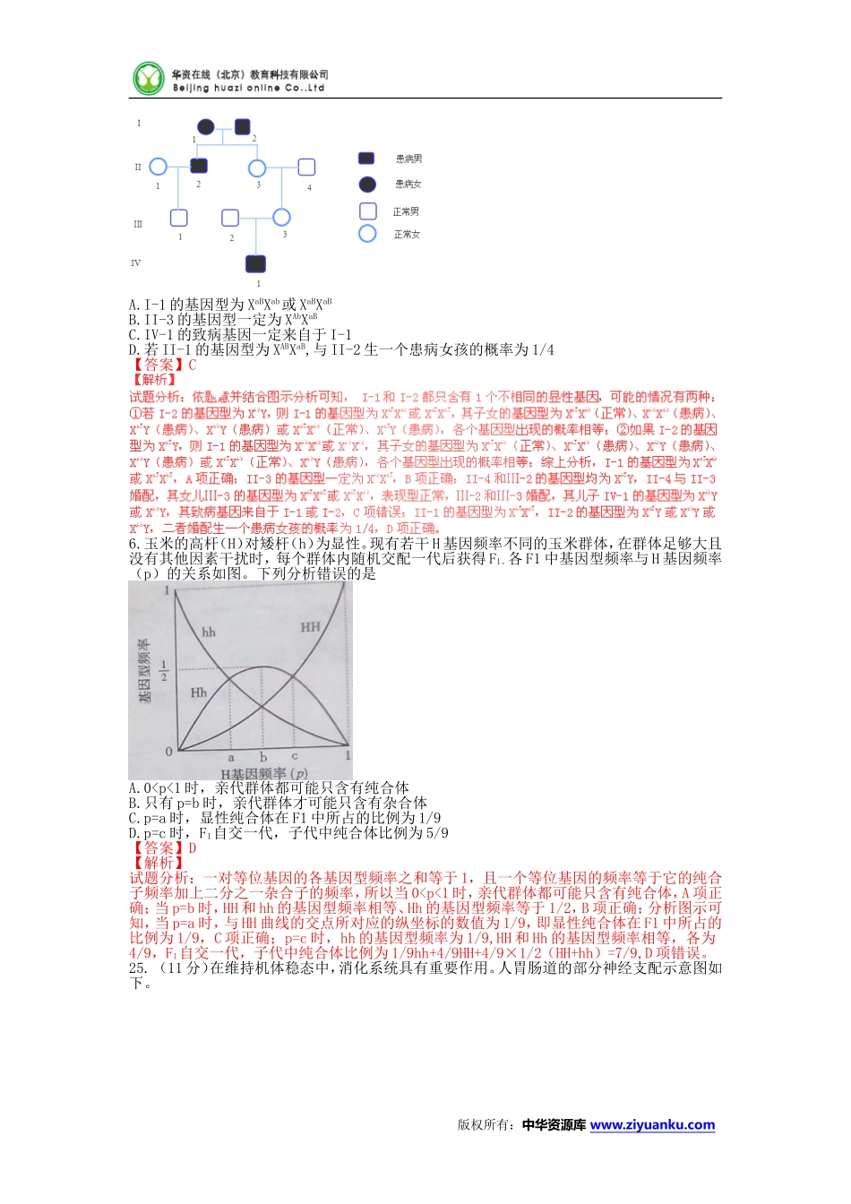 2015高考试题——理综(生物部分)(山东卷)解析版_第2页