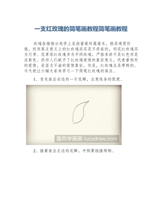 一支红玫瑰的简笔画教程简笔画教程