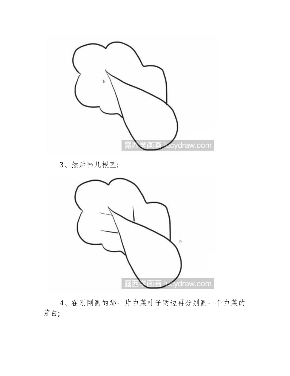 怎么绘制简笔画大白菜简笔画教程_第2页