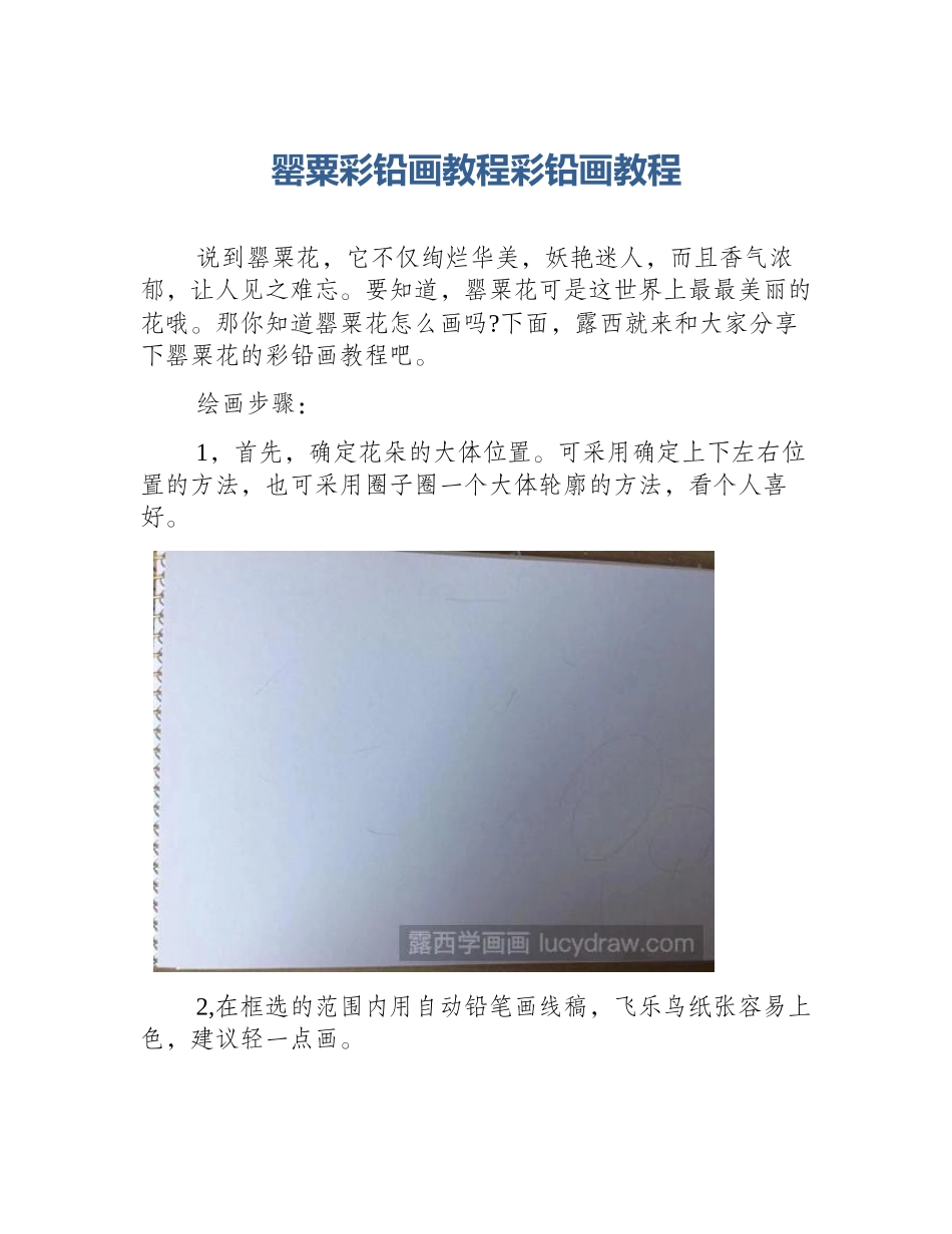 罂粟彩铅画教程彩铅画教程_第1页