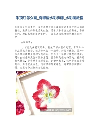 朱顶红怎么画_有哪些水彩步骤_水彩画教程