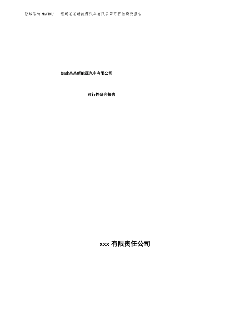 组建某某新能源汽车有限公司可行性研究报告_第1页