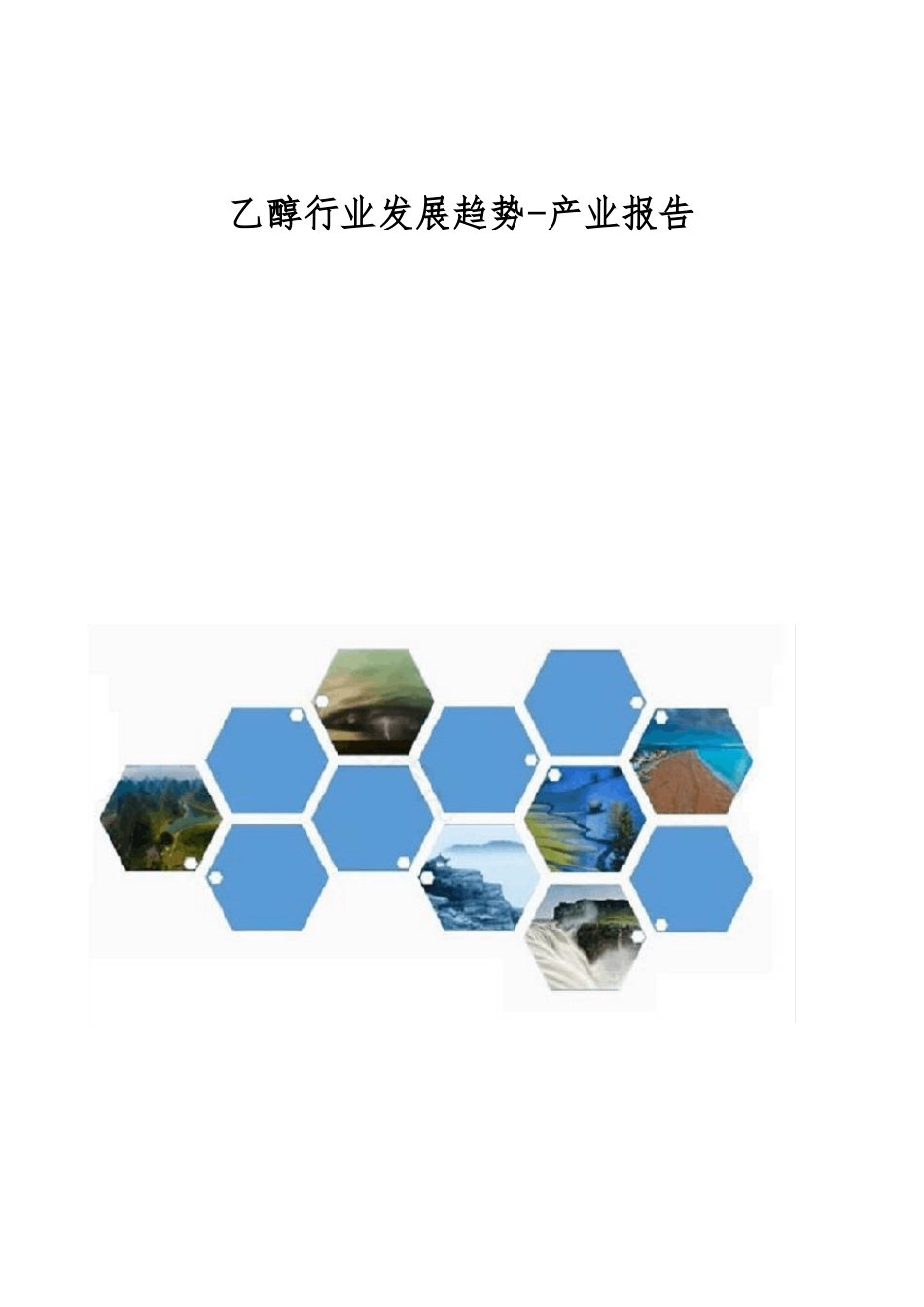 乙醇行业发展趋势-产业报告_第1页