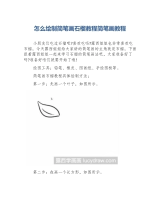 怎么绘制简笔画石榴教程简笔画教程