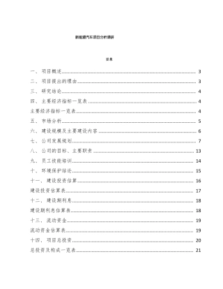 新能源汽车项目分析调研