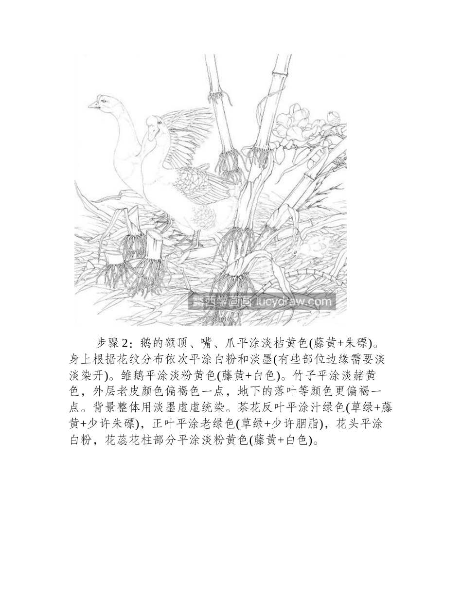 竹林里的鹅怎么画_鹅工笔画教程是什么_工笔画教程_第2页