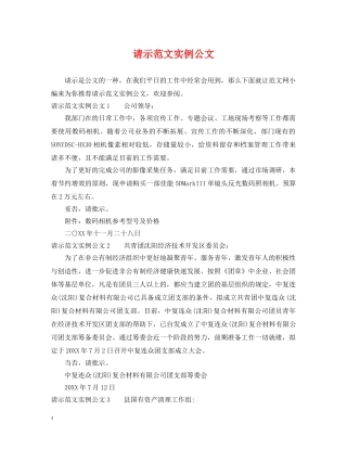 请示范文实例公文 