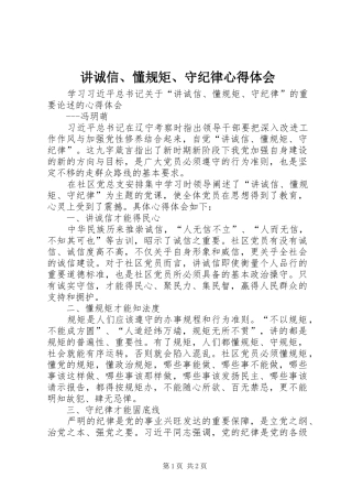 讲诚信、懂规矩、守纪律心得体会_1