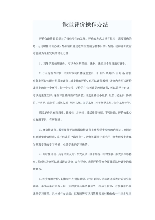 课堂评价操作办法