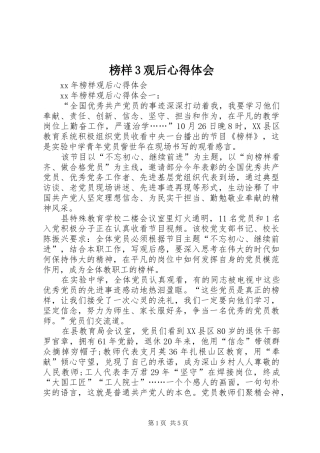 榜样3观后心得体会 (3)