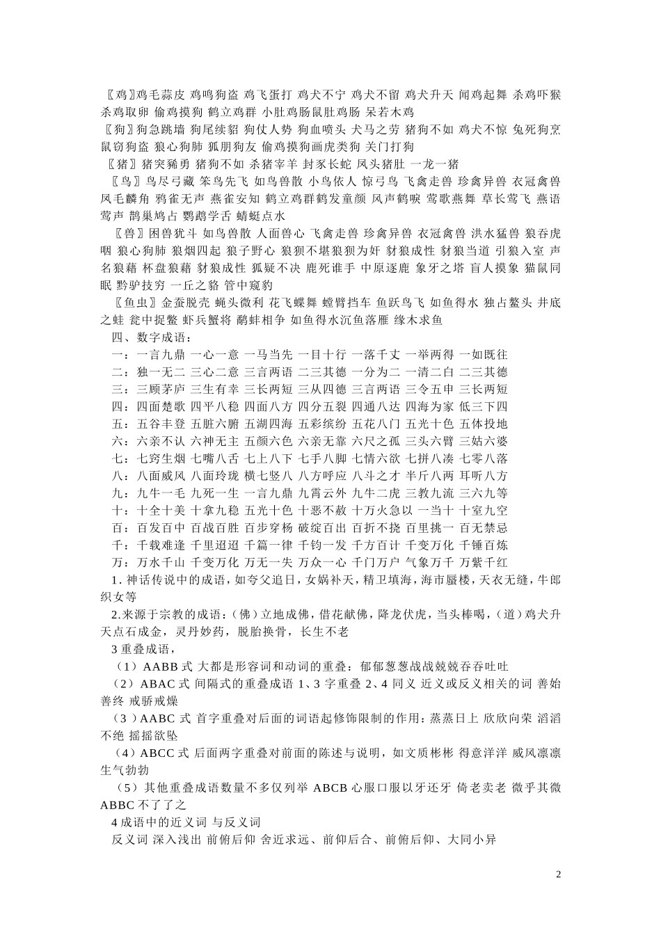 成语归类大全_第2页