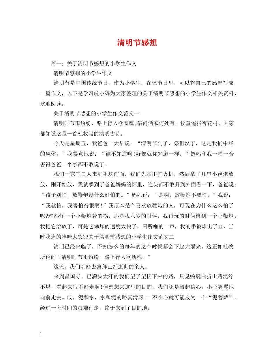 清明节感想 _第1页