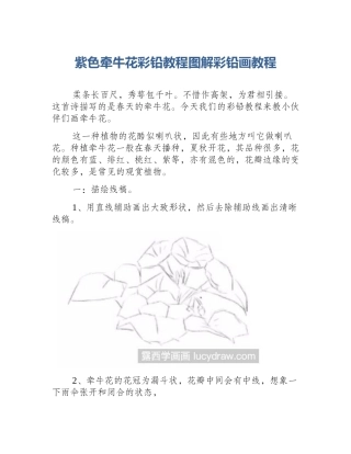 紫色牵牛花彩铅教程图解彩铅画教程