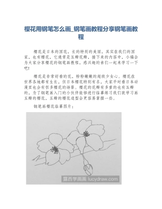 樱花用钢笔怎么画_钢笔画教程分享钢笔画教程