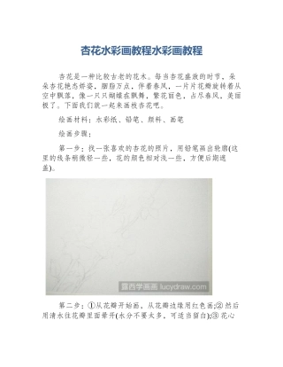 杏花水彩画教程水彩画教程
