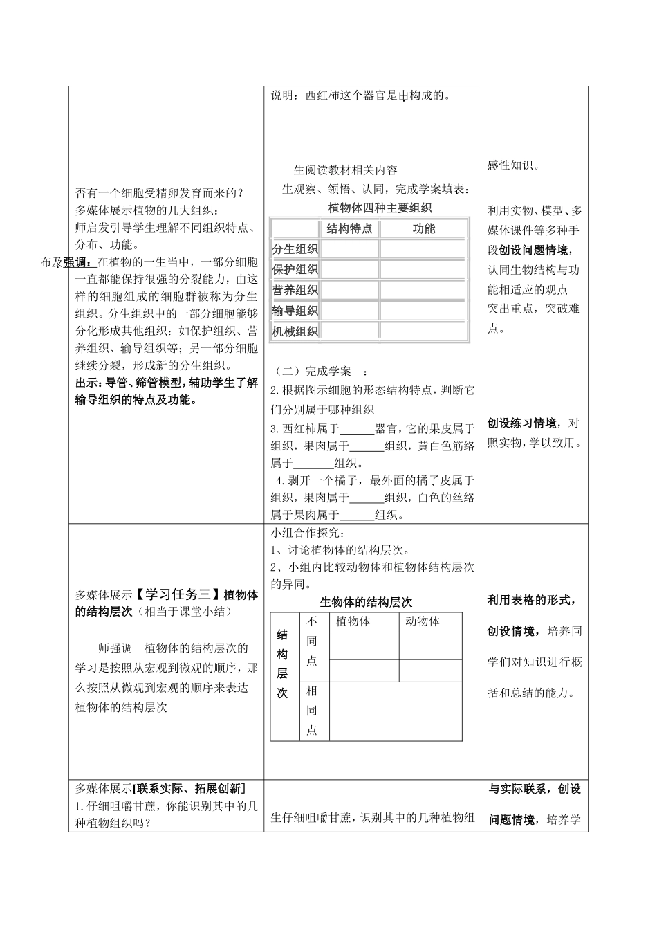 武秀芬植物体的结构层次教学设计_第3页