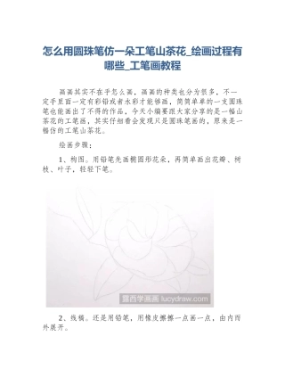 怎么用圆珠笔仿一朵工笔山茶花_绘画过程有哪些_工笔画教程