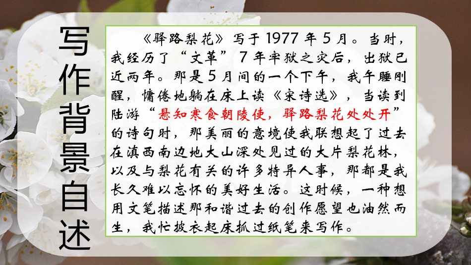 (部编)初中语文人教2011课标版七年级下册驿路梨花课件-(17)_第3页