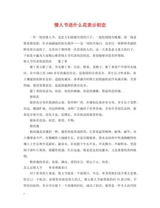 情人节送什么花表示初恋 