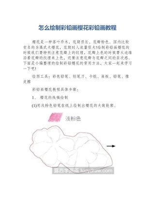 怎么绘制彩铅画樱花彩铅画教程