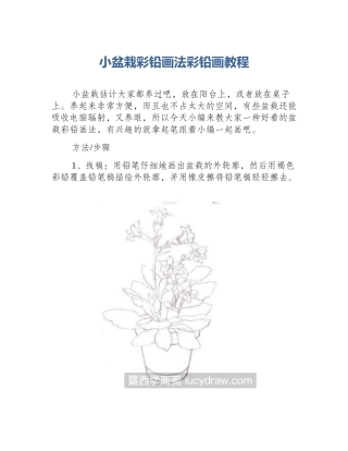 小盆栽彩铅画法彩铅画教程
