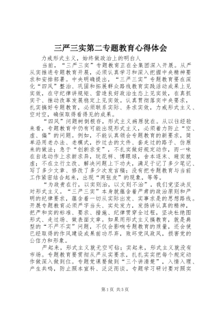 三严三实第二专题教育心得体会