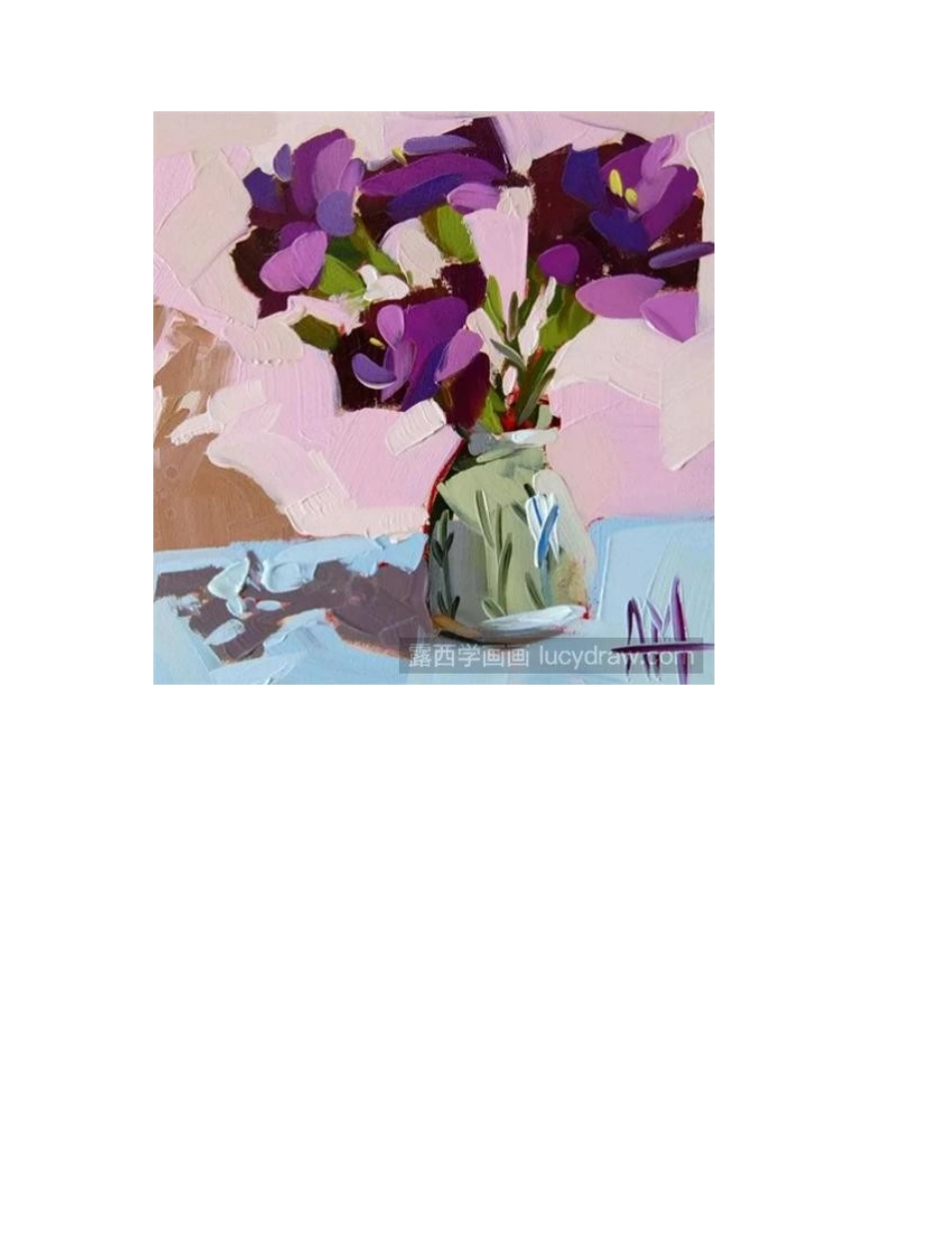 一组花卉儿童水粉画作品欣赏，教你入门水粉技法水粉画作品1_第2页