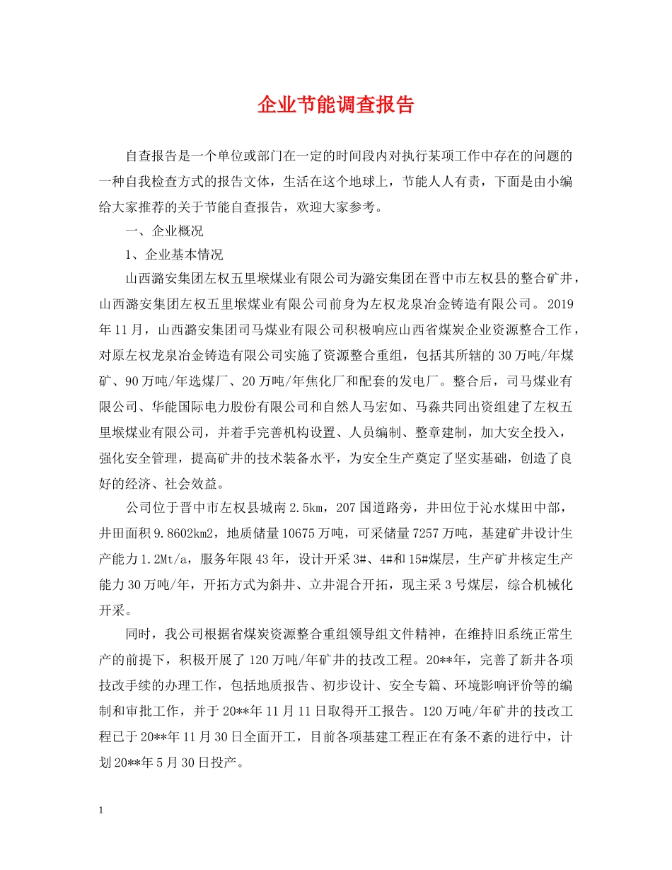 企业节能调查报告_第1页