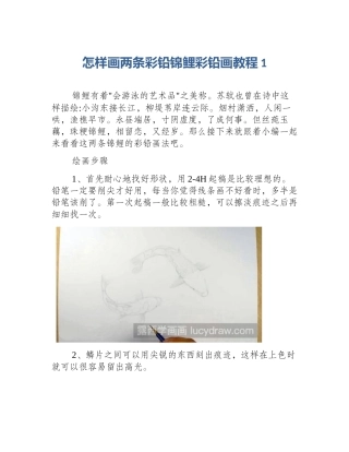 怎样画两条彩铅锦鲤彩铅画教程1