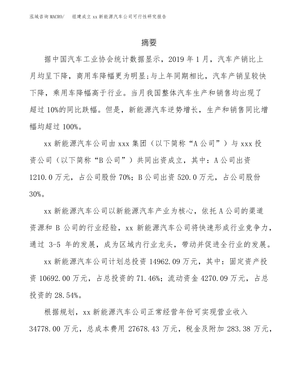 组建成立xx新能源汽车公司可行性研究报告_第2页