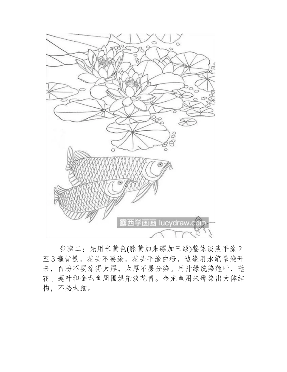 鱼戏莲花图怎么画_鲤鱼工笔画图文步骤分享工笔画教程_第2页