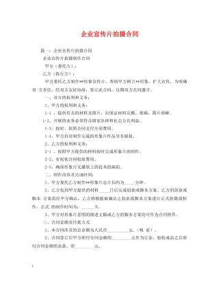 企业宣传片拍摄合同2