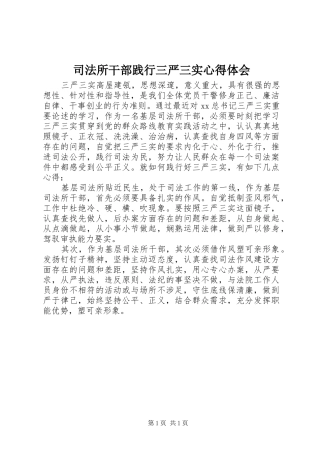司法所干部践行三严三实心得体会
