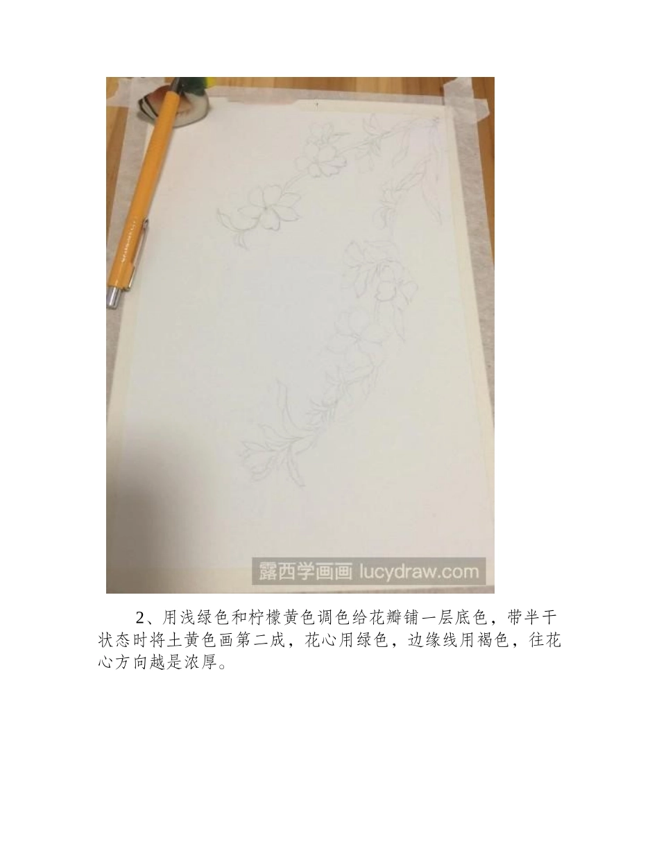 怎么画迎春花水彩画水彩画教程_第2页