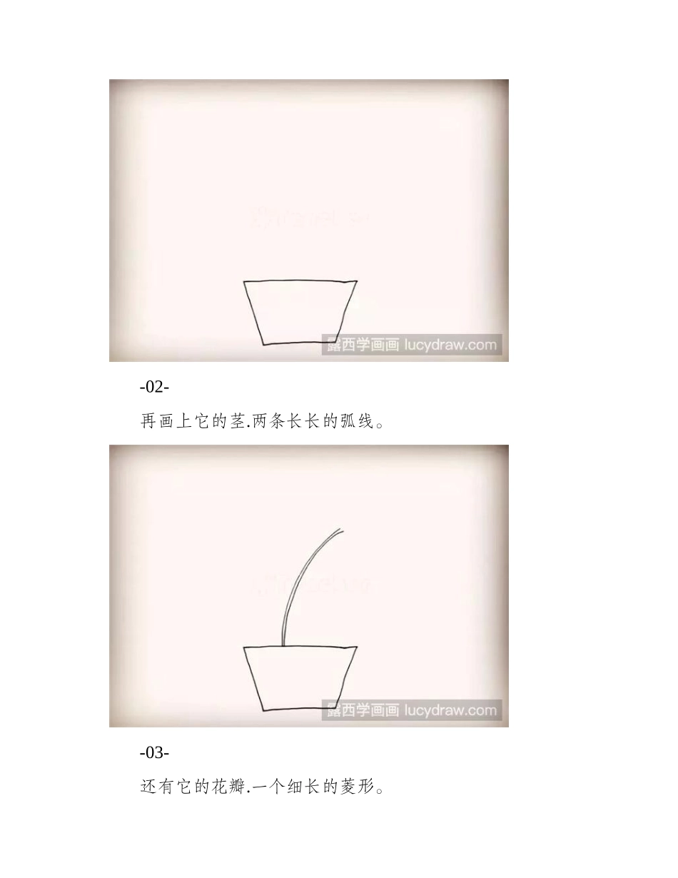 野百合简笔画怎么画简笔画教程_第2页
