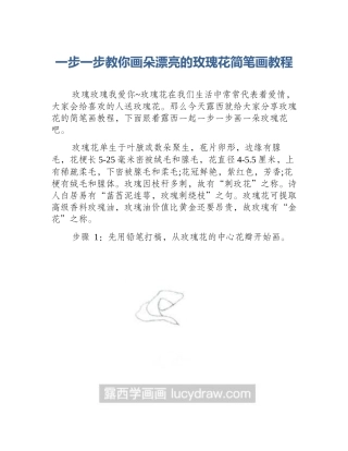 一步一步教你画朵漂亮的玫瑰花简笔画教程