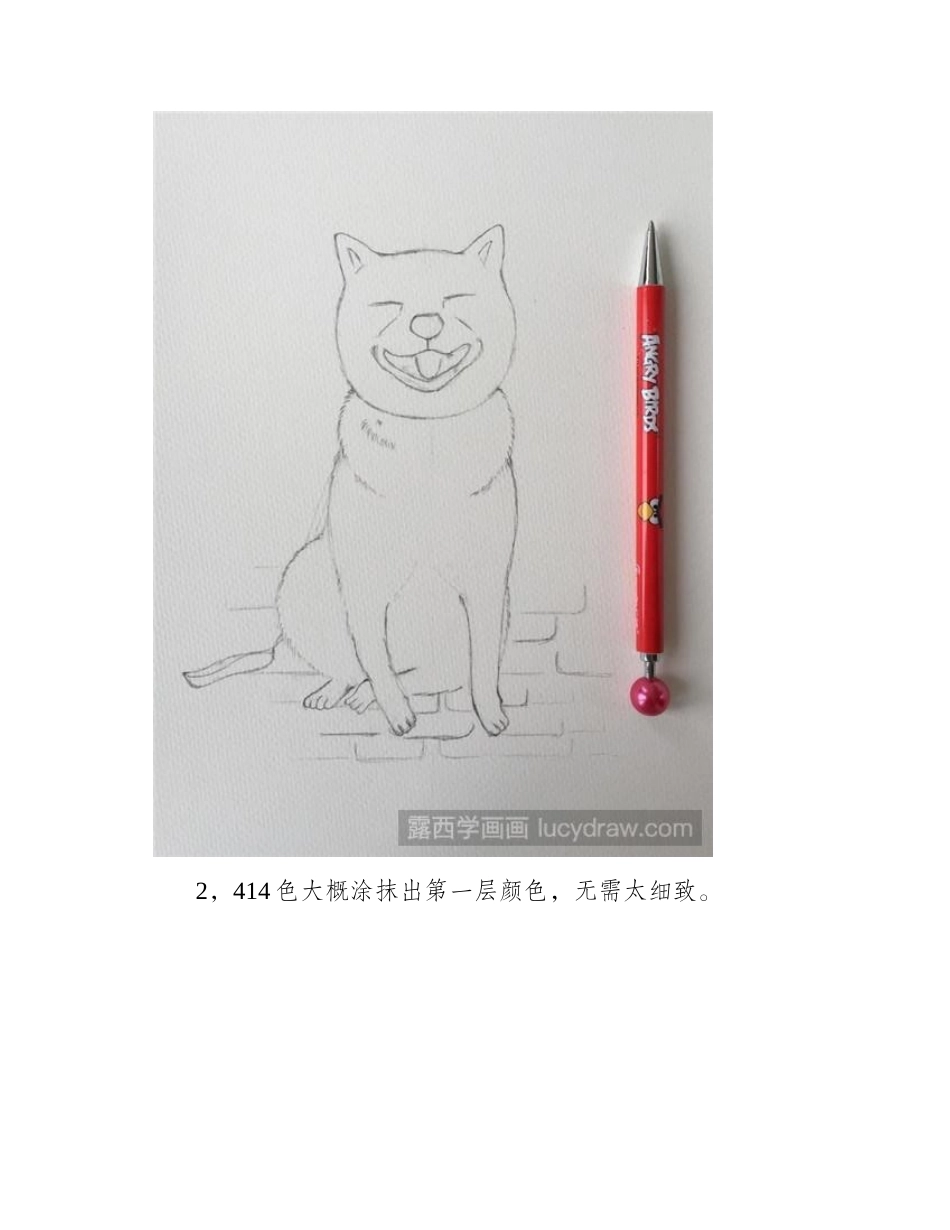 小柴犬彩铅画教程彩铅画教程_第2页