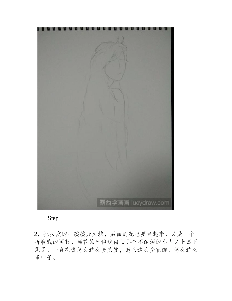 长发飘飘的姑娘彩铅画教程彩铅画教程_第2页