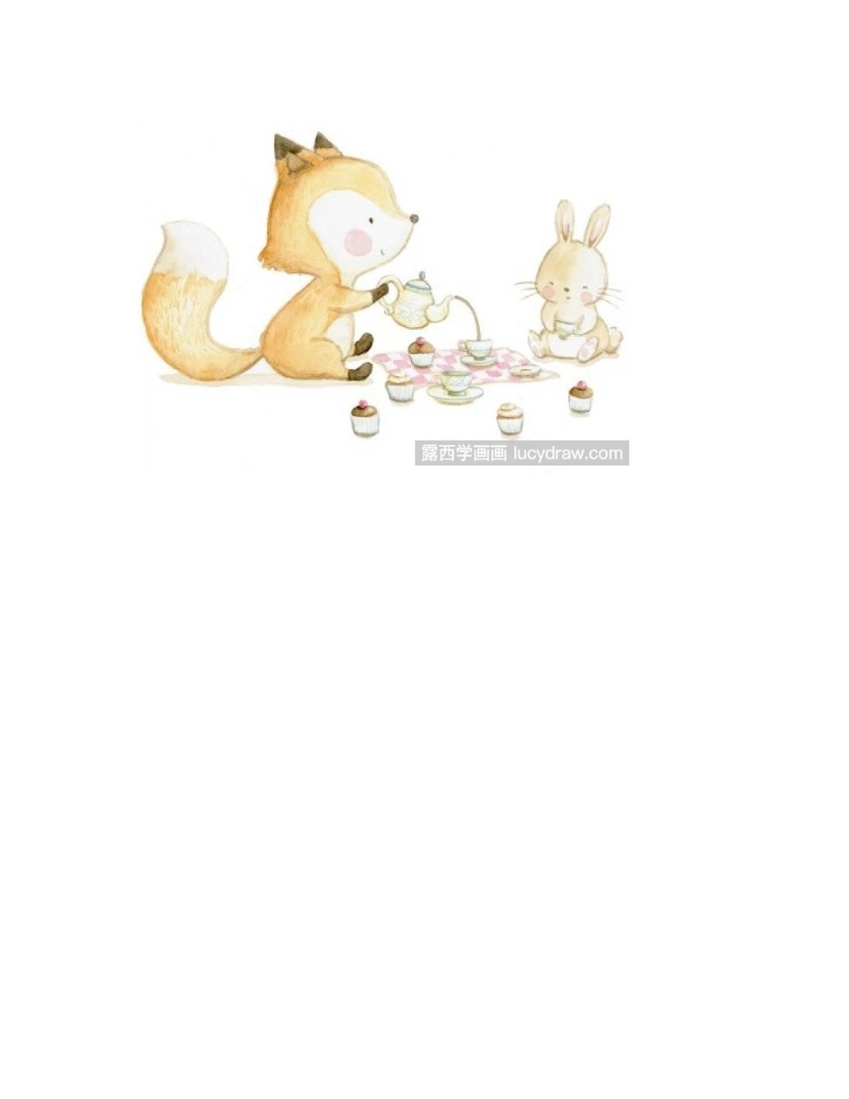 一组超可爱小动物水彩画图片水彩画作品1_第2页