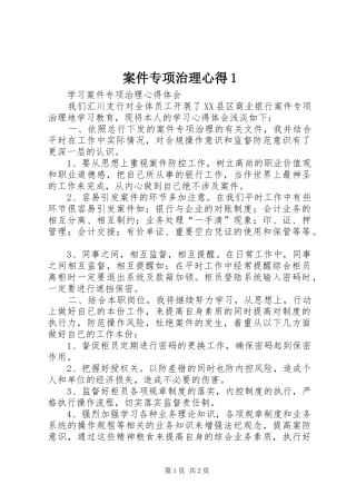 案件专项治理心得1