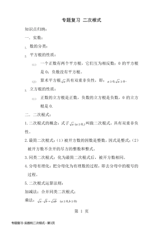 专题复习-实数和二次根式