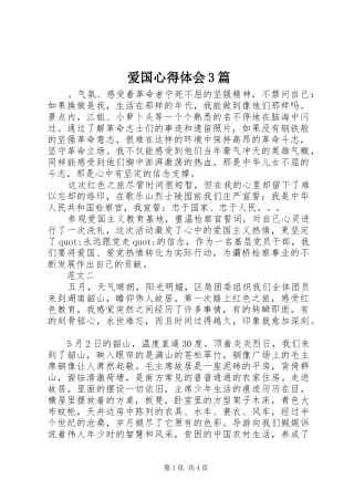 爱国心得体会3篇