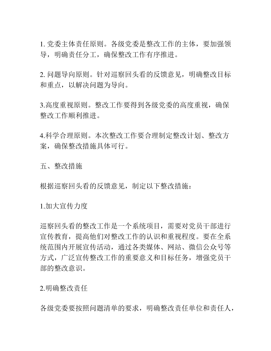 巡察回头看反馈意见整改方案 _第2页